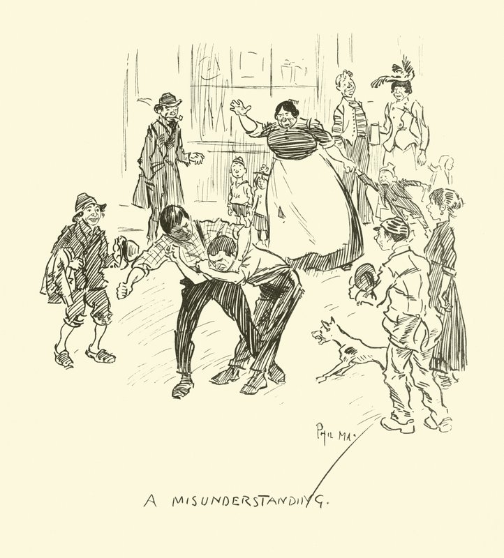 Illustration til Phil Mays Gutter-Snipes af Phil May