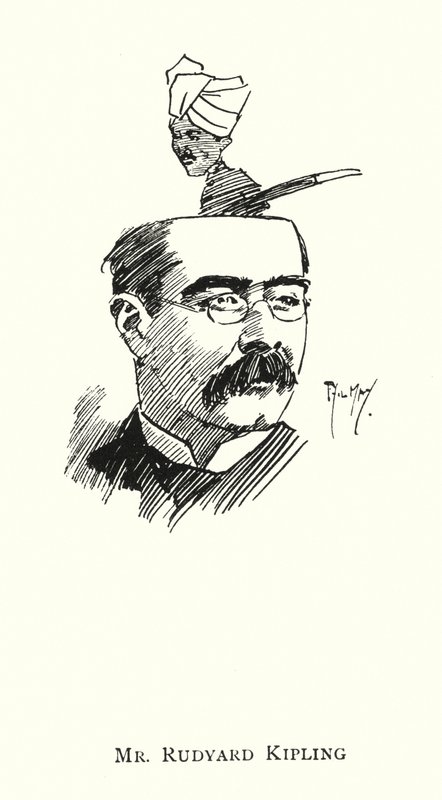 Mr Rudyard Kipling (litho) af Phil May
