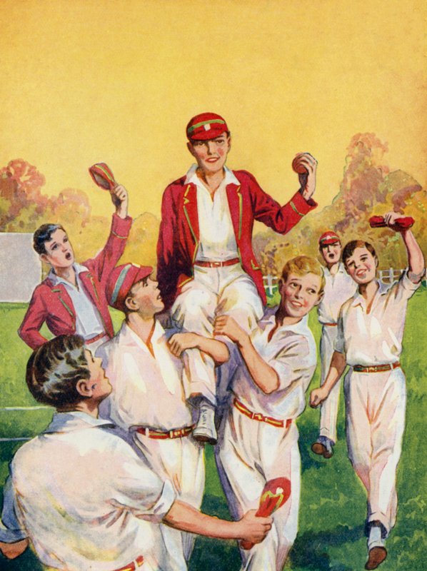 Drenge cricket, kampens helt (farve litho) af Philibert Louis Debucourt