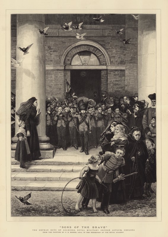 Sons of the Brave, the Orphan Boys of Soldiers, Royal Military Orphan Asylum, Chelsea af Philip Richard Morris