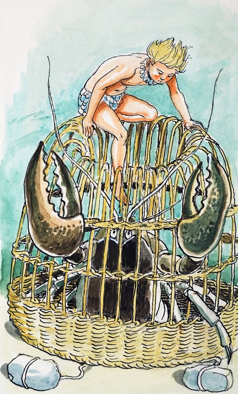 Krabbekurv, illustration fra 