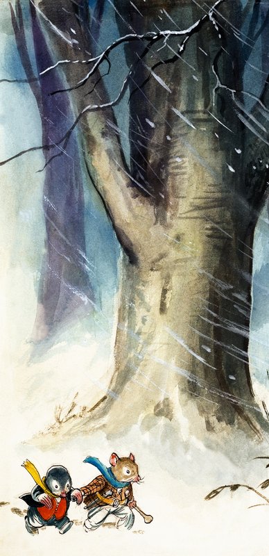 Ratty and Mole (gouache på papir) af Philip Mendoza