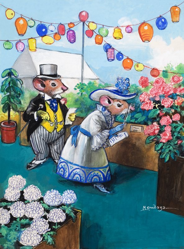 The Town Mouse and the Country Mouse (gouache på papir) af Philip Mendoza