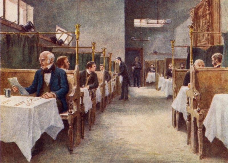 Spisestue i Cock Tavern, Fleet Street, ødelagt 1886 af Philip Norman