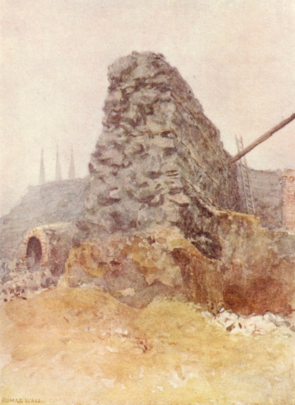 Rester af romersk mur, Newgate, 1903 af Philip Norman