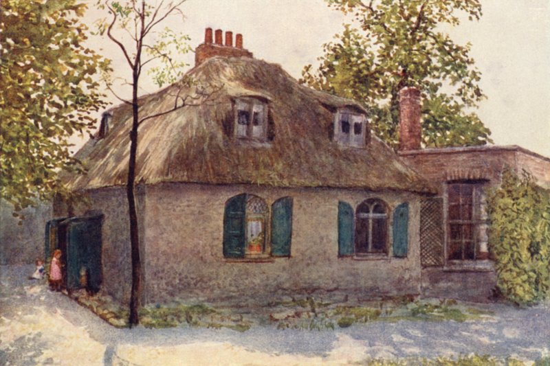 Stråtækt sommerhus nær Paddington Green, 1895 af Philip Norman