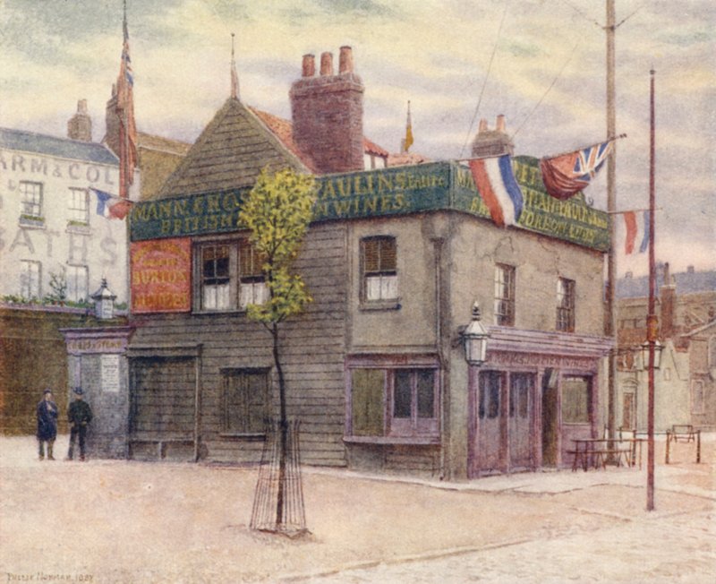 Vine Tavern, Mile End, set mod øst, 1887 af Philip Norman