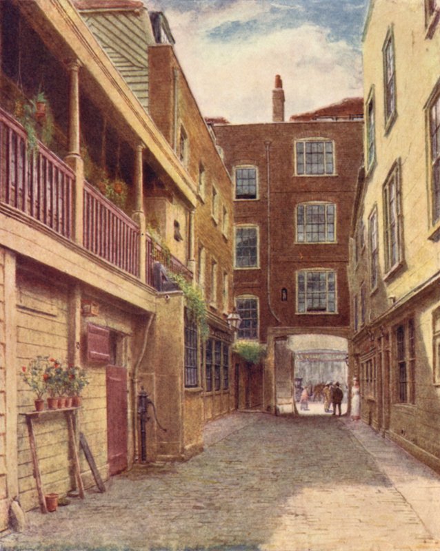 Yard of Old Bell Inn, Holborn, fra nord, 1897 af Philip Norman