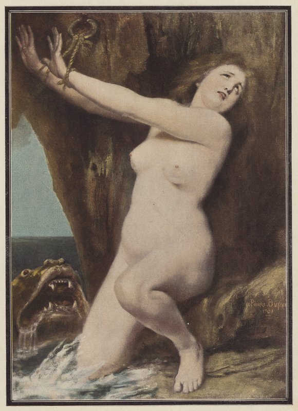Andromeda (farve litho) af Philippe Felix Dupuis