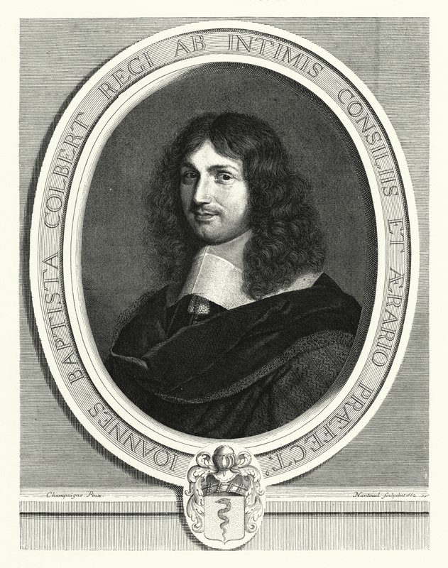Jean-Baptiste Colbert, fransk statsmand (gravering) af Philippe de (after) Champaigne