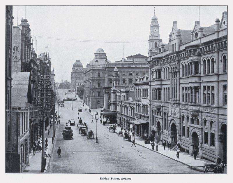 Bridge Street, Sydney (s/h-billede) af Photographer Australian