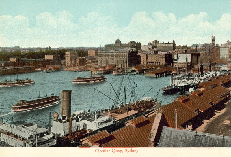 Circular Quay, Sydney (farvet foto) af Photographer Australian