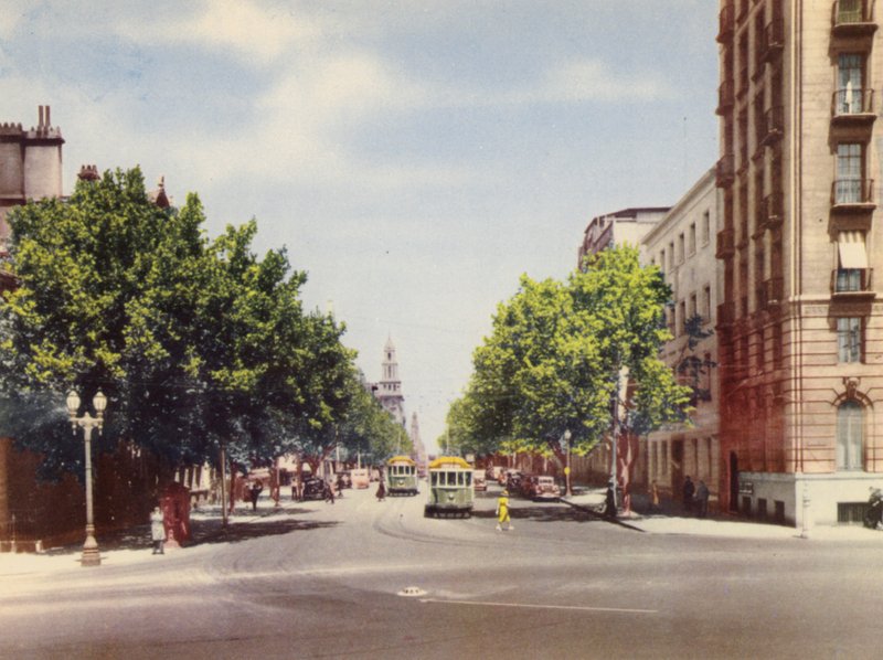 Collins Street, Melbourne (farvefoto) af Photographer Australian
