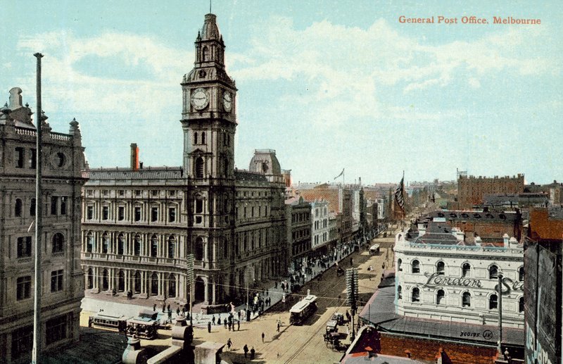 General Post Office, Melbourne (farvefoto) af Photographer Australian