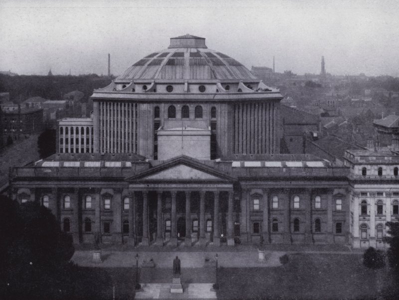 Melbourne: Public Library and Museum, der portrætterer den største kuppel på den sydlige halvkugle, biblioteket indeholder 350.000 bind (s/h foto) af Photographer Australian