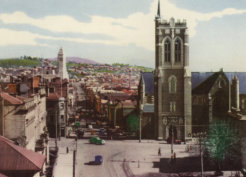 Tasmanien: Murray Street, Hobart (farvefoto) af Photographer Australian
