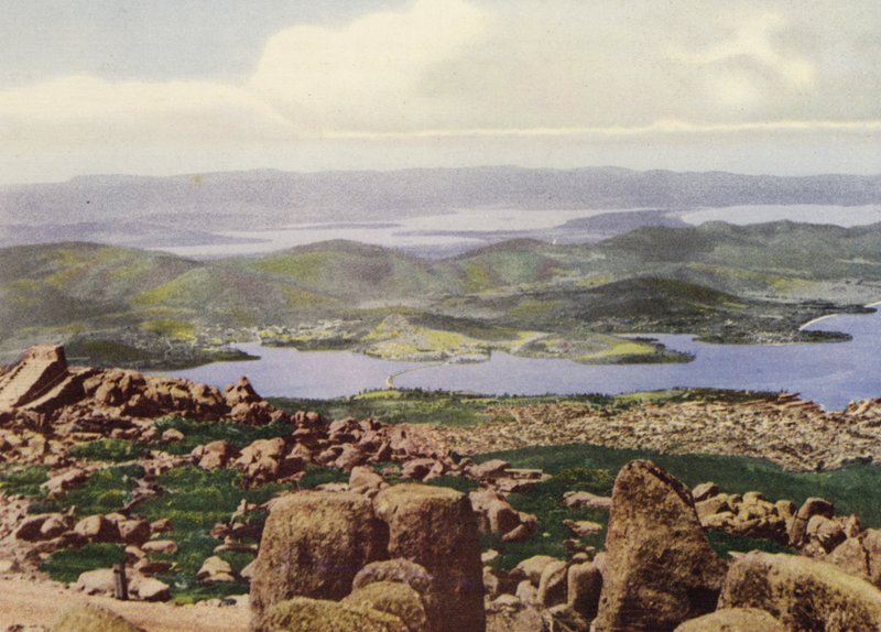 Tasmanien: Panorama fra Pinnacle (farvefoto) af Photographer Australian