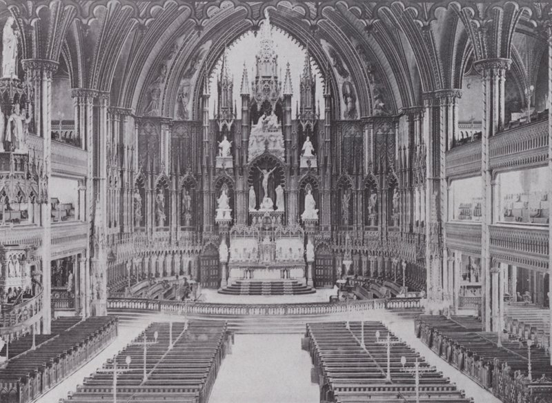 Interiør Notre Dame Cathedral, Montreal (s/h foto) af Photographer Canadian