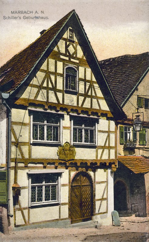 Friedrich Schillers fødested, Marbach am Neckar, Tyskland (farvefoto) af Photographer German