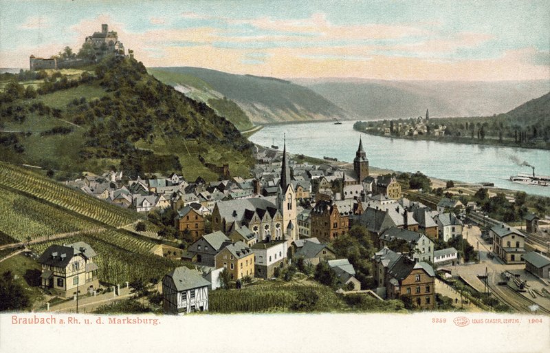 Braubach, Tyskland (farvefoto) af Photographer German