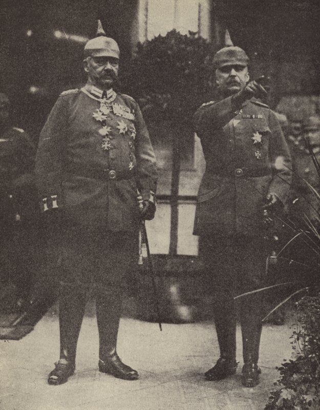 Feltmarskal von Hindenburg og general Ludendorff, tyske hærchefer (farvelitografi) af Photographer German