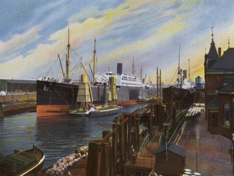 Hamborg: I ​​havnen, damperkorn Ioschend (foto) af Photographer German