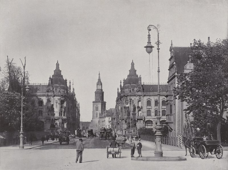Kaiser Wilhelm Bridge og Kaiser Wilhelm Street (s/h foto) af Photographer German