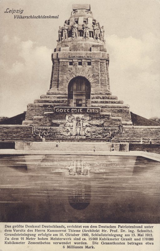 Monument til slaget om nationerne (1813), Leipzig, Tyskland (s/h-foto) af Photographer German