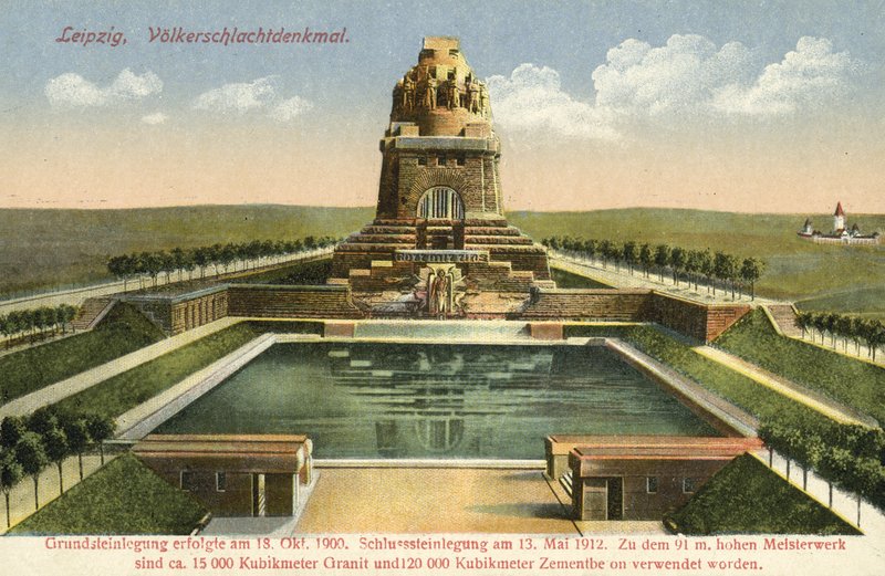 Monument til slaget om nationerne, Leipzig (farvefoto) af Photographer German