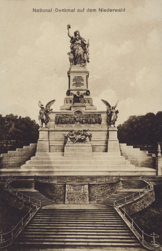 Nationaldenkmal, monument til minde om Tysklands forening, Rudesheim am Rhein, Hessen (s/h foto) af Photographer German