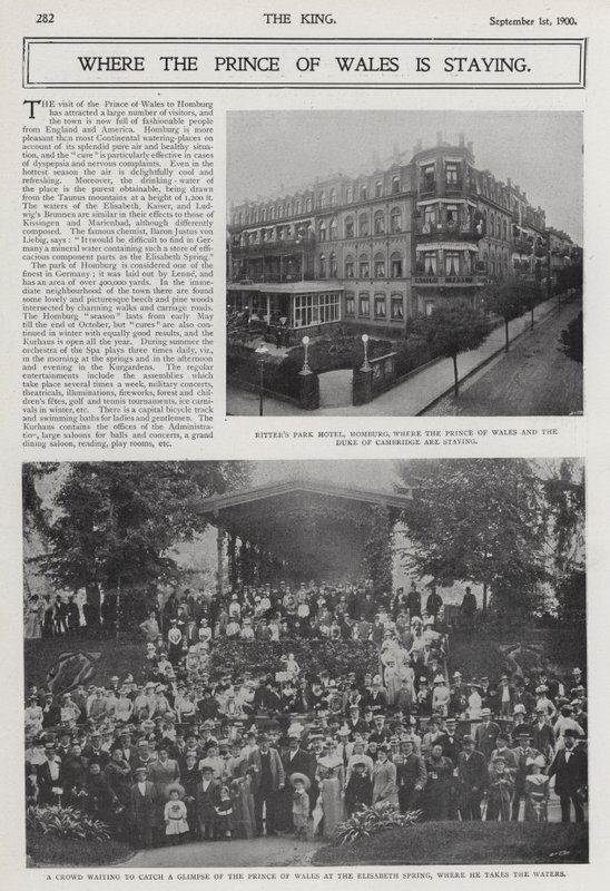 Besøg af prinsen af Wales og hertugen af Cambridge til kurbyen Bad Homburg, Tyskland af Photographer German