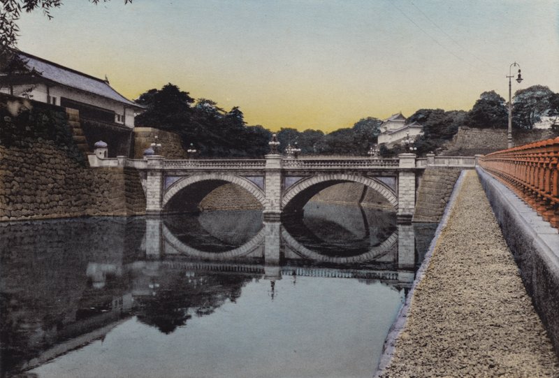 Japan, ca. 1912: Indgang til det kejserlige palads, Tokyo; Hvor Shoguns