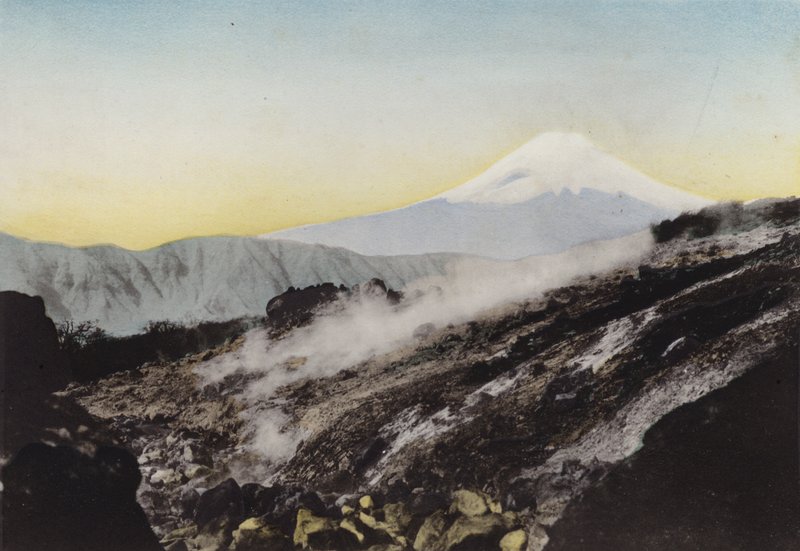 Japan, ca. 1912: Fuji fra Ohwakudani, Hakone (foto) af Photographer Japanese