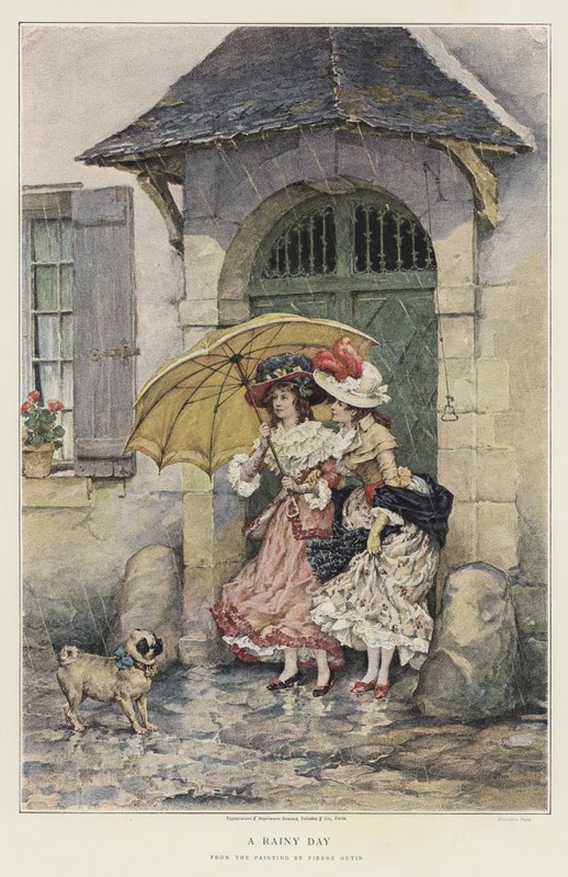En regnvejrsdag (chromolitho) af Pierre Outin