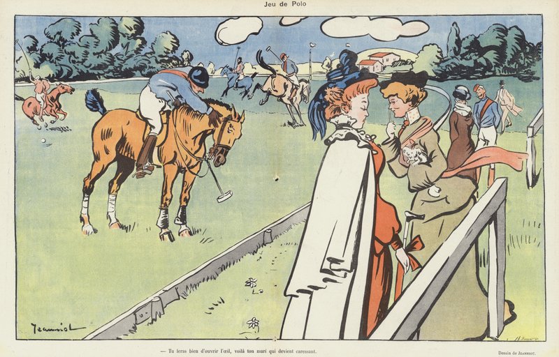 Et spil polo. Illustration til Le Rire af Pierre Georges Jeanniot
