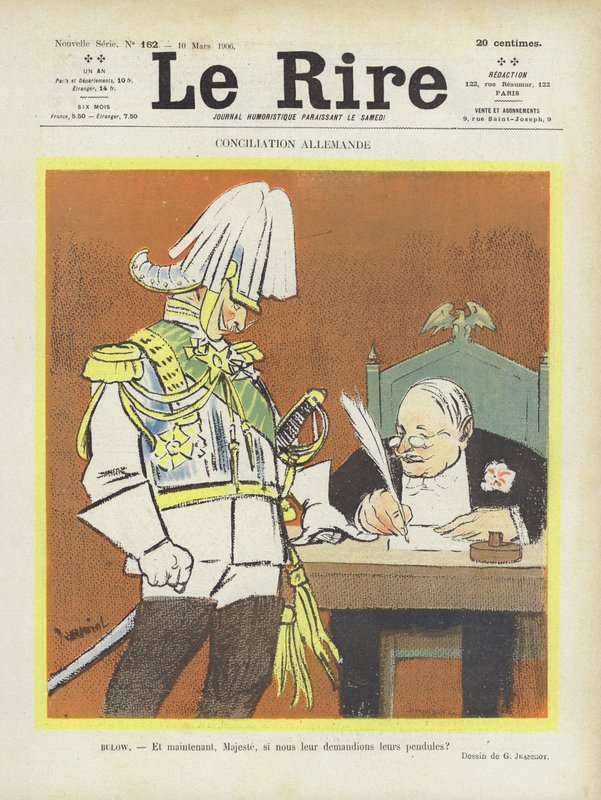 tysk forlig. Illustration til Le Rire af Pierre Georges Jeanniot