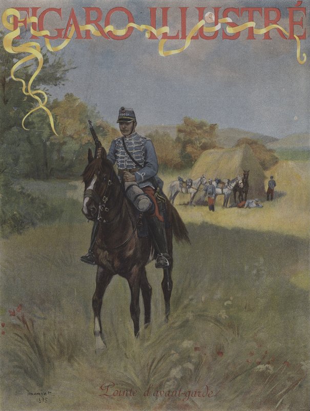 Forhåndsvagt. Forside af Le Figaro Illustre, marts 1896 af Pierre Georges Jeanniot