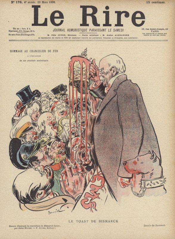 Toast af Bismarck. Illustration til Le Rire af Pierre Georges Jeanniot