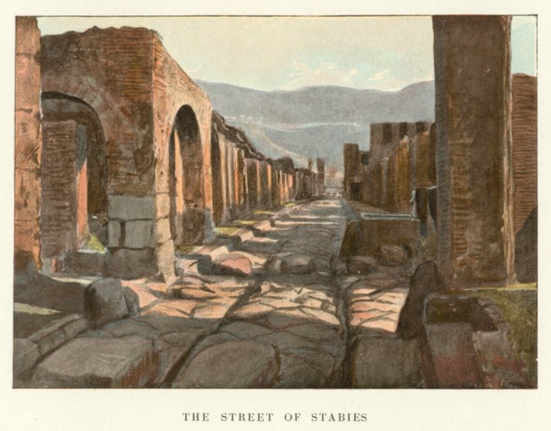 The Street of Stabies (farve litho) af Pierre Gusman