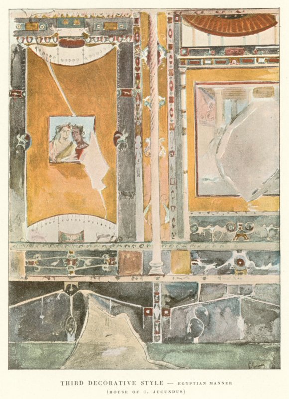 Tredje dekorativ stil, egyptisk maner, House of C Jugundus (farve litho) af Pierre Gusman