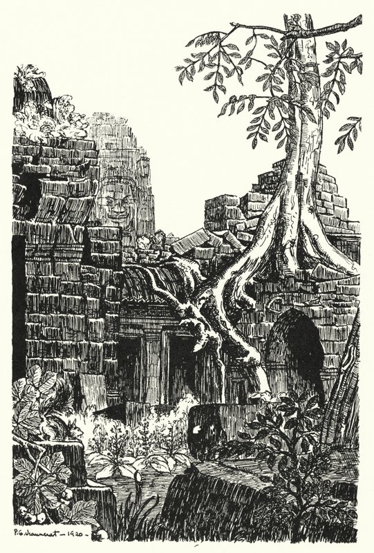 En indre domstol, Bayon (gravering) af Pierre Jeannerat de Beerski