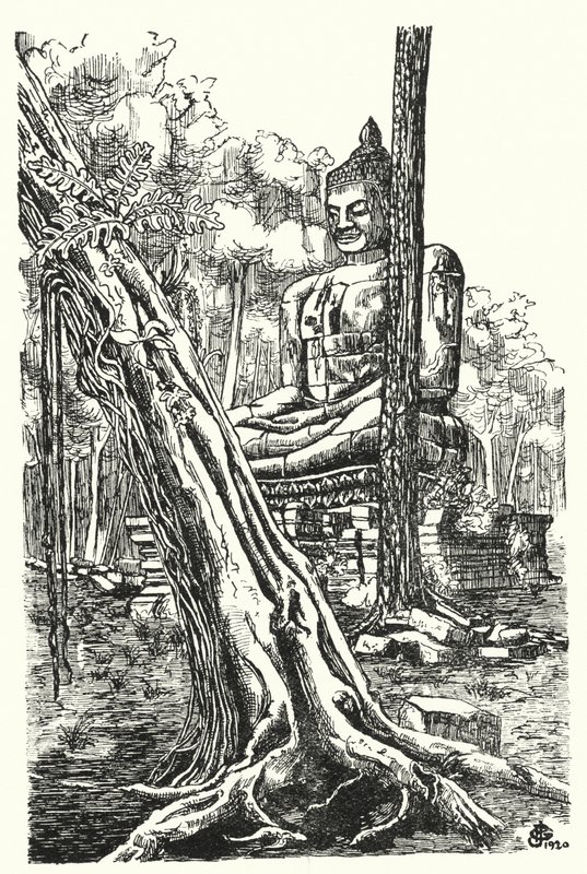 Tep Pranams Buddha (gravering) af Pierre Jeannerat de Beerski