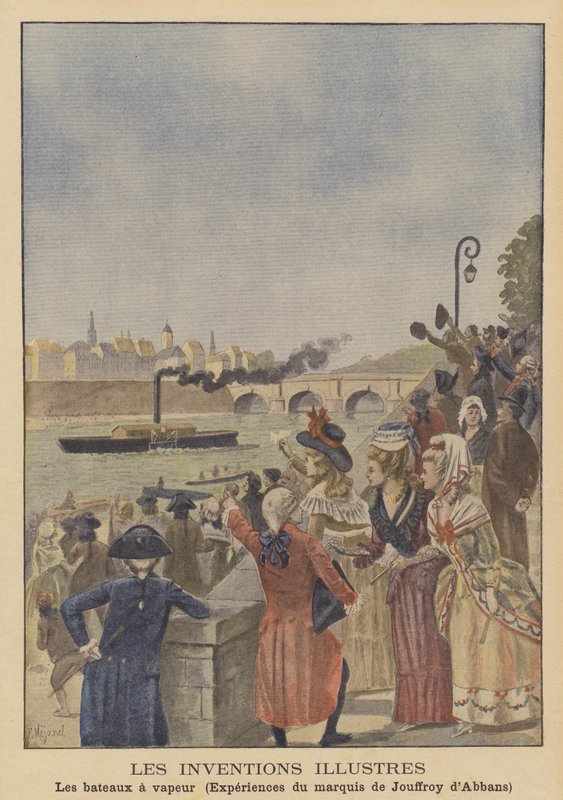 Marquis de Jouffroy dAbbans opfandt dampskibet af Pierre Mejanel