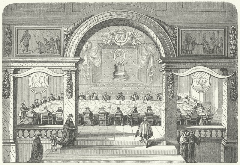 Møde for Academie Francaise des Sciences i Louvre af Pierre Paul Sevin