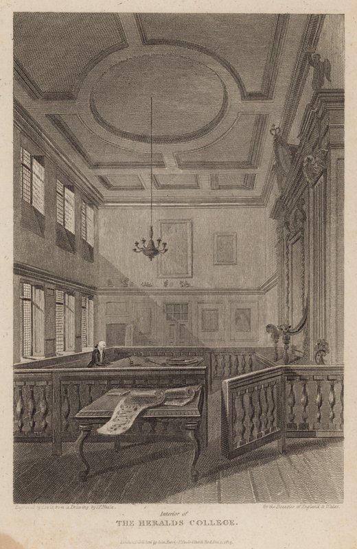 Interiør af The Heralds College af Pieter Jansz. Quast
