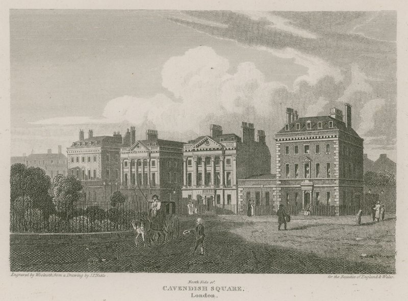 Nordsiden af Cavendish Square, London af Pieter Jansz. Quast