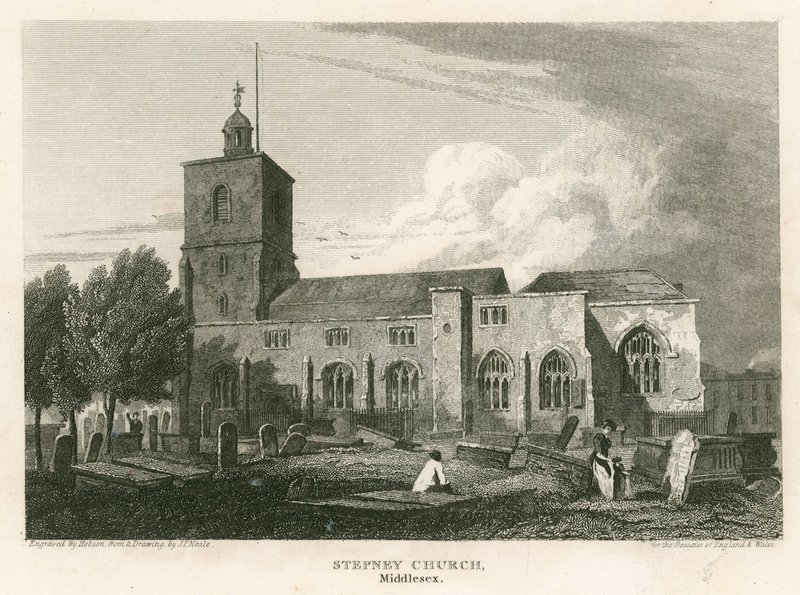 Stepney Church, London af Pieter Jansz. Quast