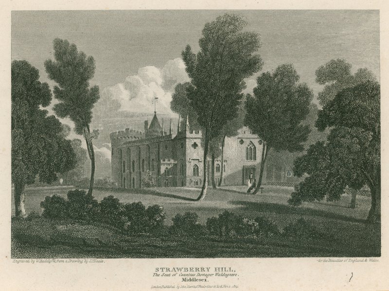 Strawberry Hill, Twickenham, London; residens for grevinde Dowager Waldegrave af Pieter Jansz. Quast