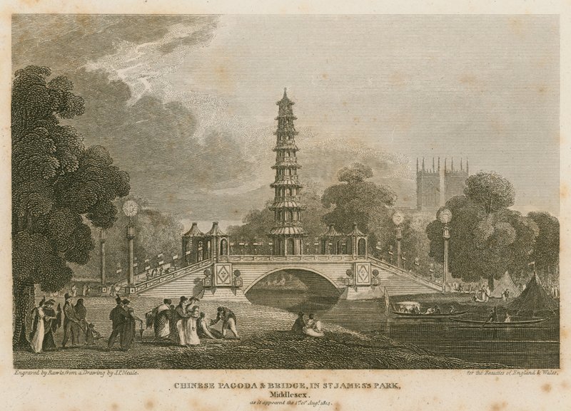 Den kinesiske pagode og broen over kanalen i St James