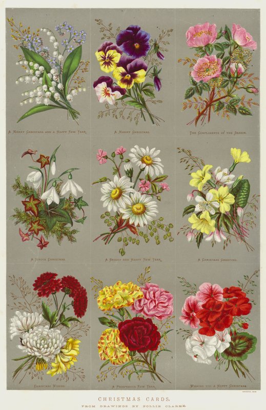 Julekort chromolitho af Polly Clarke